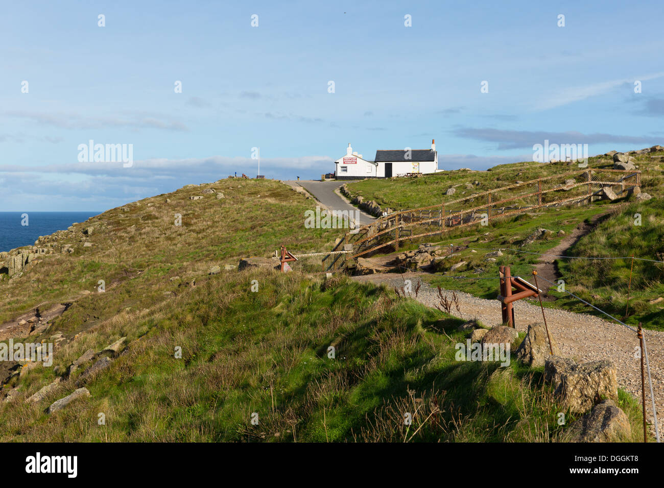 First and last house Land`s End Cornwall UK the most westerly point of